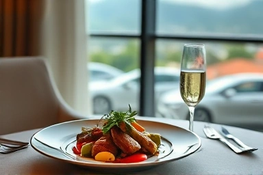 Gourmet birthday dining experience in a hotel setting.