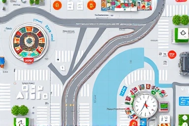 Efficient walking route map of Busan landmarks