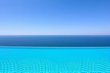 Infinity pool overlooking the East Sea at Gangneung Skybay Hotel.