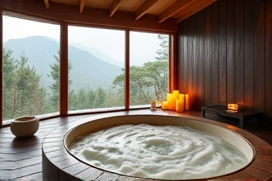 Luxurious private spa room with nature view in Gapyeong.