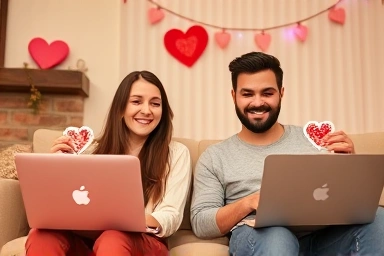 장거리 연애 커플, 발렌타인데이 선물, 온라인 데이트