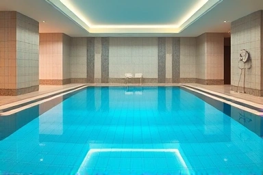 Modern indoor hotel swimming pool