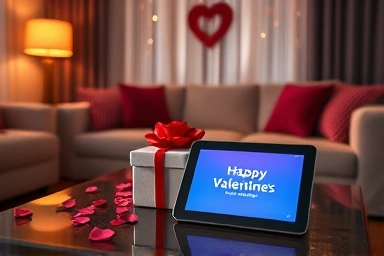 발렌타인데이 로맨틱 거실, 선물, 게임 메시지