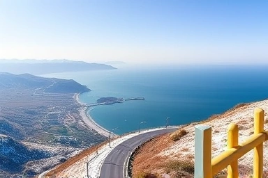 Winter East Sea coastline, 7th National Highway, serene ocean view