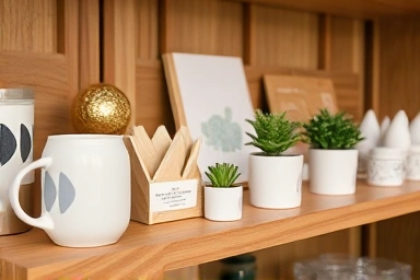 Aesthetic lifestyle items in a Hongdae boutique.