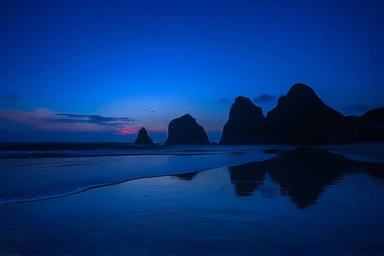 Kkotji Beach blue hour after sunset serenity