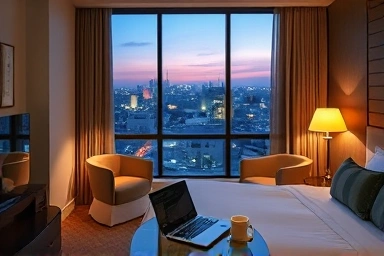 Affordable luxury hotel room with Seoul city view