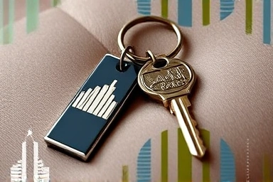 Elegant hotel room keys, modern design, natural texture, luxury choice