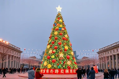 Iconic Christmas tree lighting ceremony in Seoul's public square.