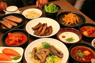 Delicious Korean dishes for a company dinner