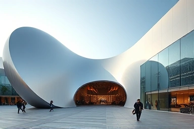 Dongdaemun Design Plaza (DDP) exterior, Seoul, unique architecture