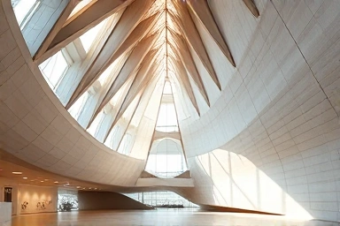 DDP interior, mega truss structure, curved architecture, Seoul