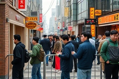 Seoul Korean BBQ restaurant waiting line strategy