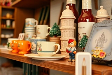 Unique trinkets and souvenirs displayed in a cozy shop.