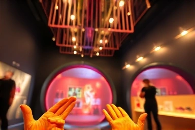 Artistic and interactive interior of a trendy Seongsu-dong popup store.
