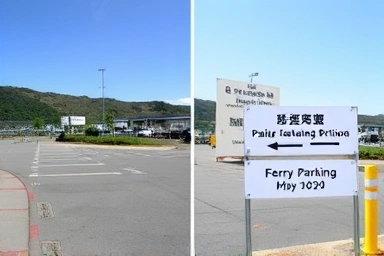 거제 바람의 언덕 유료 주차장 및 도장포 유람선 주차장 비교