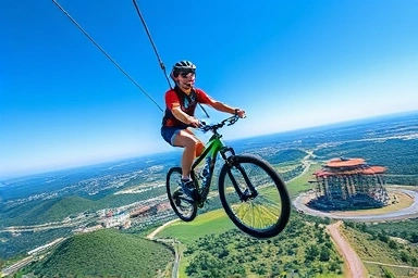 김해가야테마파크 익사이팅 사이클 고공 자전거 라이딩