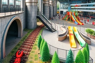 문경 에코월드 전경, 거미열차와 야외 놀이터