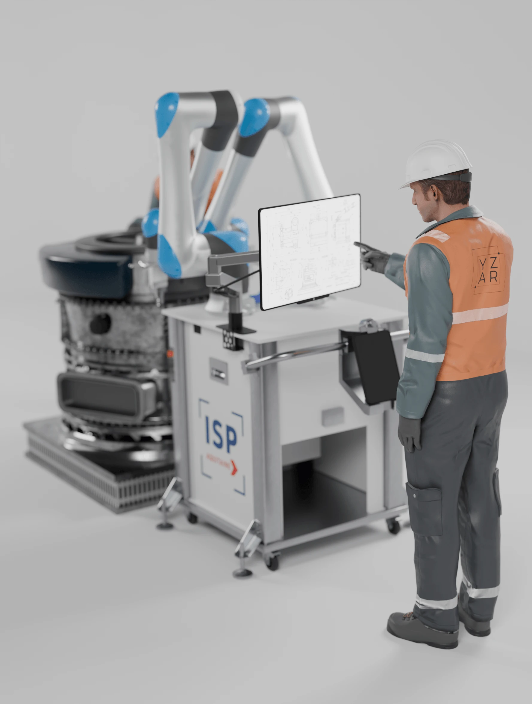 Système cobotique modélisé en 3D, ISP Aquitaine