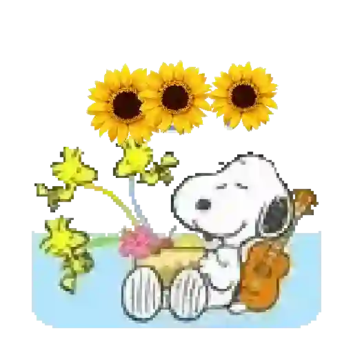 stickers_Snoopy_en_primavera_🌺🌻