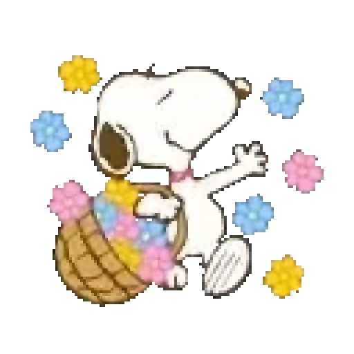 stickers_Snoopy_en_primavera_🌺🌻