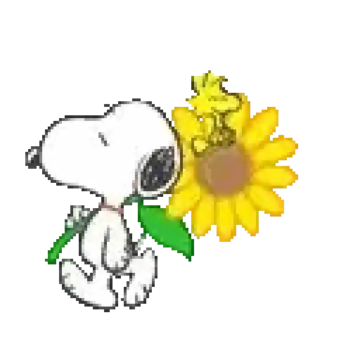 stickers_Snoopy_en_primavera_🌺🌻