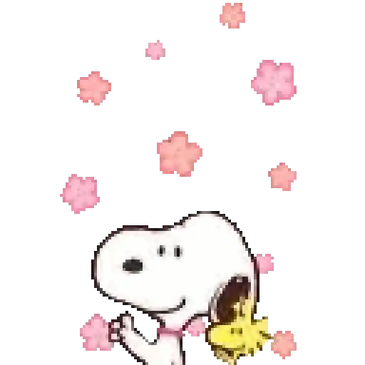 stickers_Snoopy_en_primavera_🌺🌻