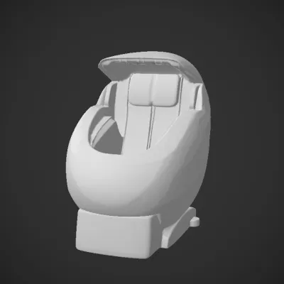 modern automatic massage chair. smooth edges, complex geometry, symmetric geometry.