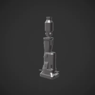 Cordless power tool with battery. sharp edges, complex geometry, game-ready, symmetric geometry.