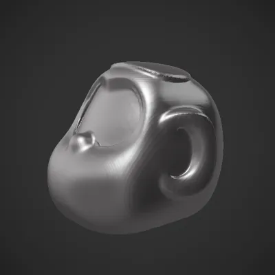 Broken toy human head. smooth edges, simple geometry, character, symmetric geometry.