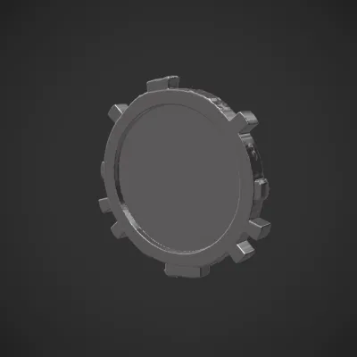 Abstract circular cityscape with lights. sharp edges, complex geometry, symmetric geometry.