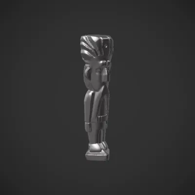 Wooden statue of a bearded man. smooth edges, simple geometry, character, symmetric geometry.