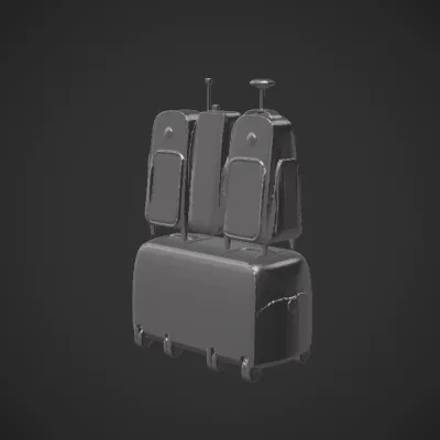 Smart suitcase with digital features. smooth edges, complex geometry, game-ready, symmetric geometry.