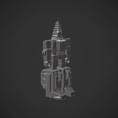 robotic toy resembling a transformer. sharp edges, complex geometry, character, symmetric geometry.