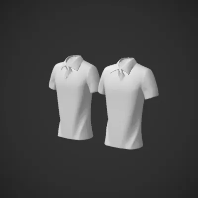 A colorful sports polo shirt with patterns. smooth edges, complex geometry, game-ready, symmetric geometry.