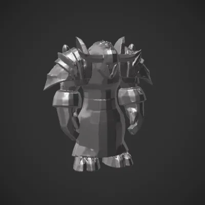 Armored fantasy warrior character. complex geometry, game-ready, character, symmetric geometry.