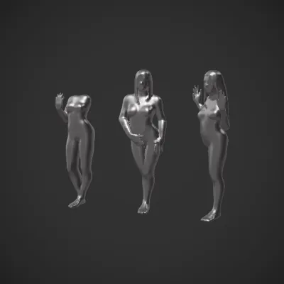 Standing nude human figure. complex geometry, character.