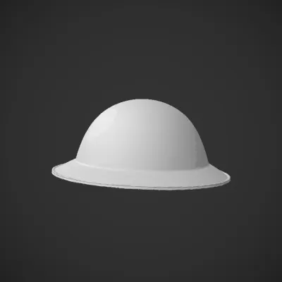 World War I steel military helmet. smooth edges, simple geometry, game-ready, symmetric geometry.