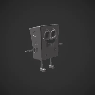 SpongeBob SquarePants cartoon character. sharp edges, complex geometry, character.