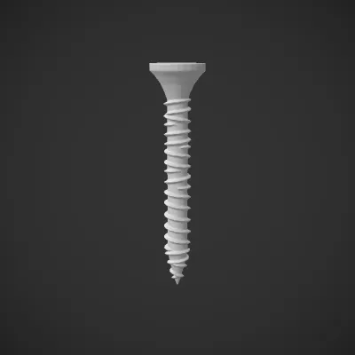 A metal screw with a Phillips head. sharp edges, simple geometry, game-ready, symmetric geometry.