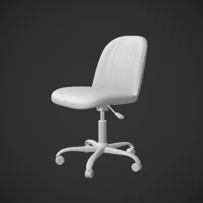 Modern black padded swivel chair. smooth edges, complex geometry, symmetric geometry.