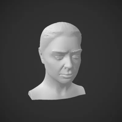 Upper body of a person. smooth edges, complex geometry, character, symmetric geometry.