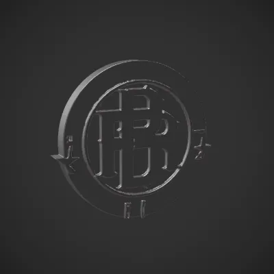 Balada Rock FM DJ Fendys logo. sharp edges, simple geometry.