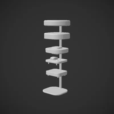 Stacked electronic device components. smooth edges, simple geometry, symmetric geometry.