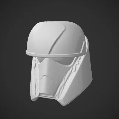 Futuristic armored helmet. sharp edges, complex geometry, game-ready, symmetric geometry.