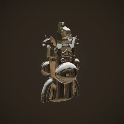 Sock monkey wearing a crown. smooth edges, simple geometry, character, symmetric geometry.