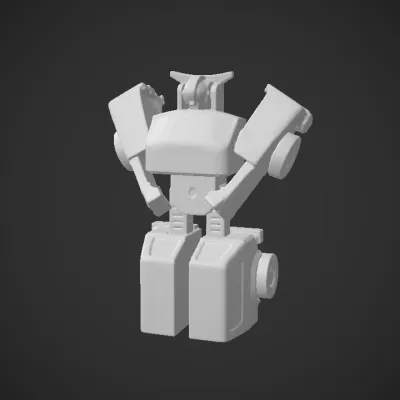Toy car transforming into robot. sharp edges, simple geometry, symmetric geometry.