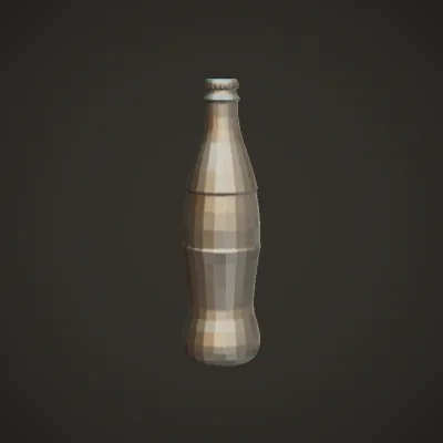Classic Coca-Cola glass bottle. smooth edges, simple geometry, symmetric geometry.