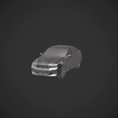 BMW sedan parked on open lot. sharp edges, smooth edges, complex geometry, game-ready, symmetric geometry.