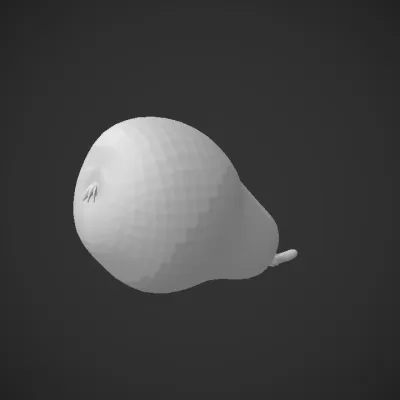 A ripe yellow pear. smooth edges, simple geometry.